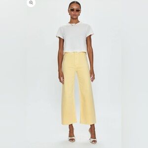 pistola PENNY HIGH RISE WIDE LEG CROP JEAN - SOFT HONEY - yellow 28